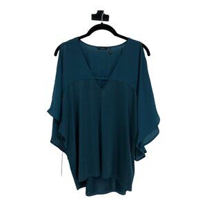 Guess by Marciano NWT Teal VNeck Drop  Shoulder Mid Sleeve Oversized Tunic S